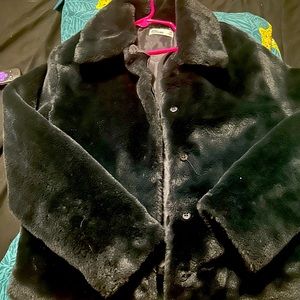 Black faux fur jacket